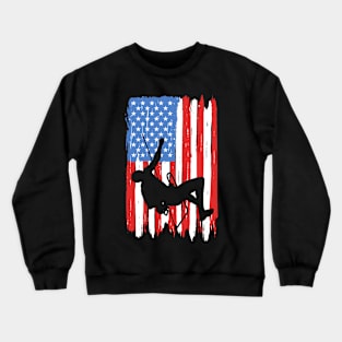 American Flag Climbing Graphic Crewneck Sweatshirt